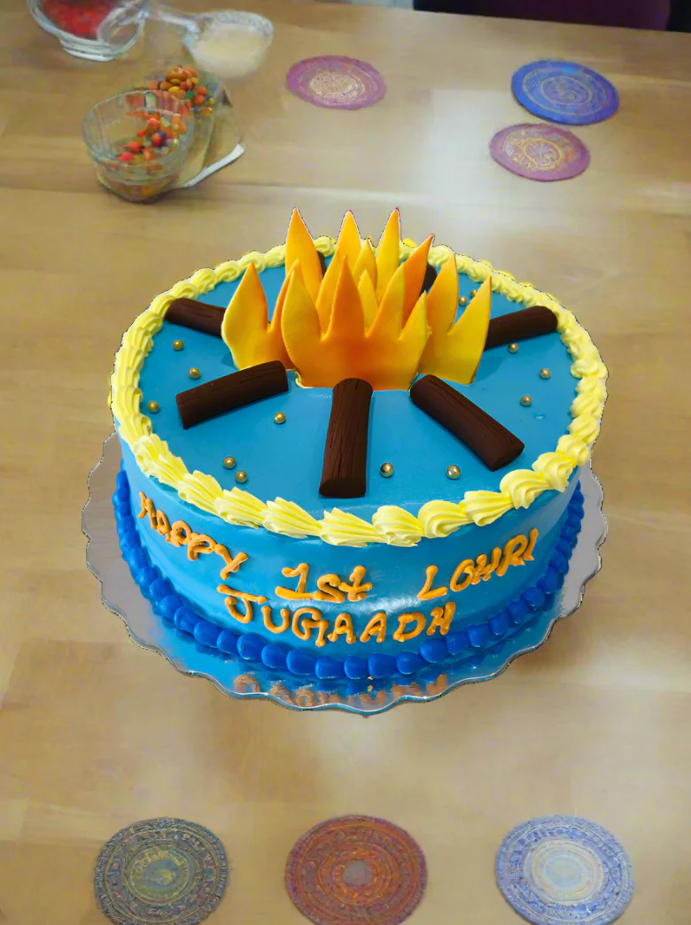 Blue Lohri Cake - Image 6