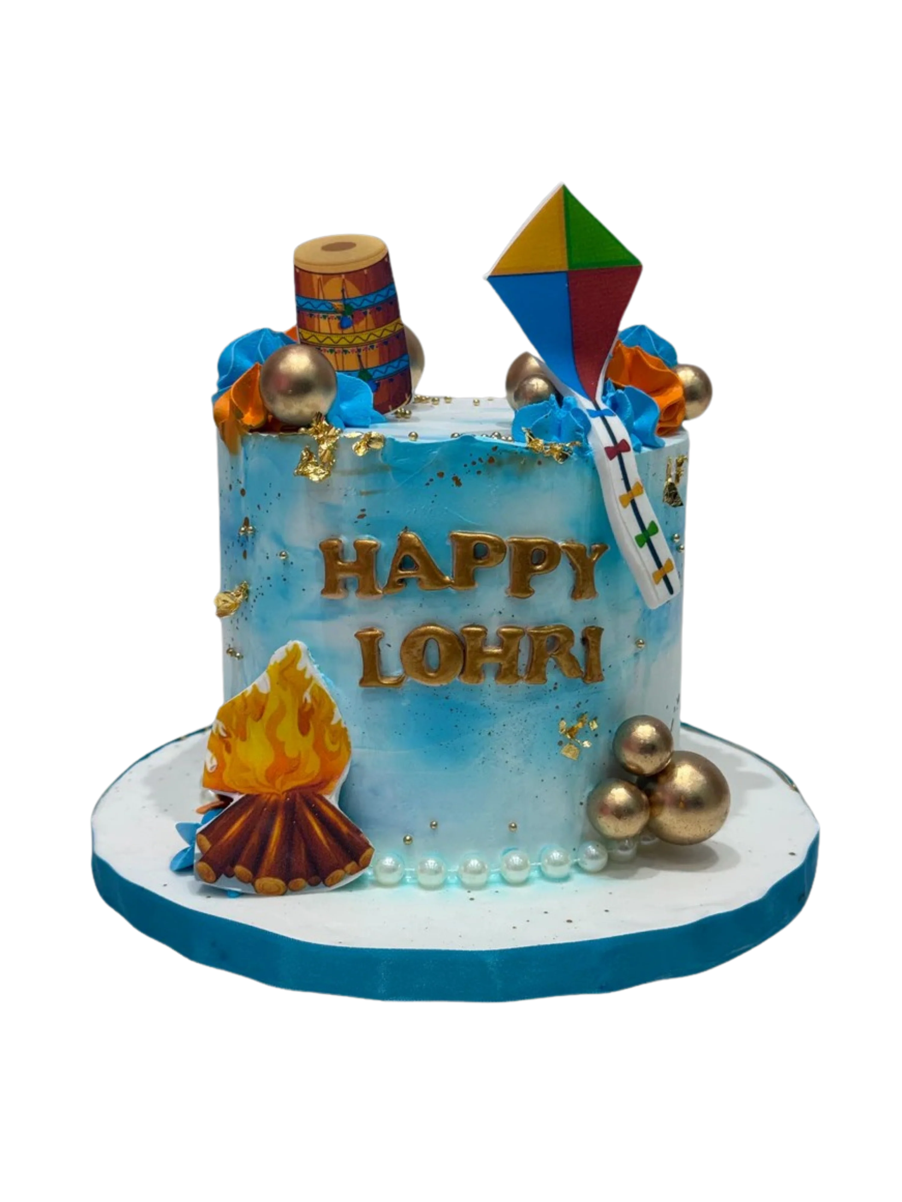 Blue Marble Lohri Cake