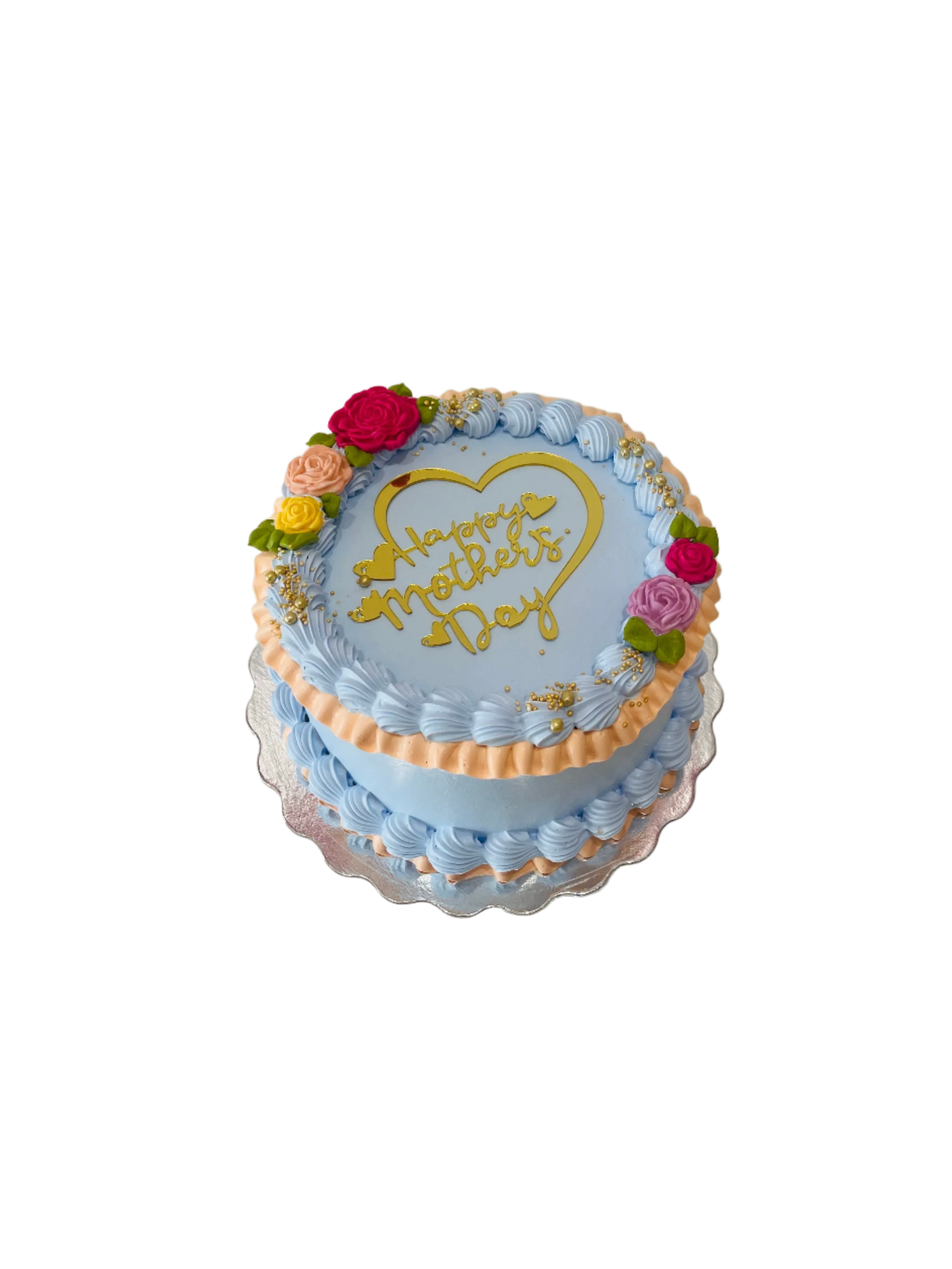 Blue Peachy Mother's Day Cake