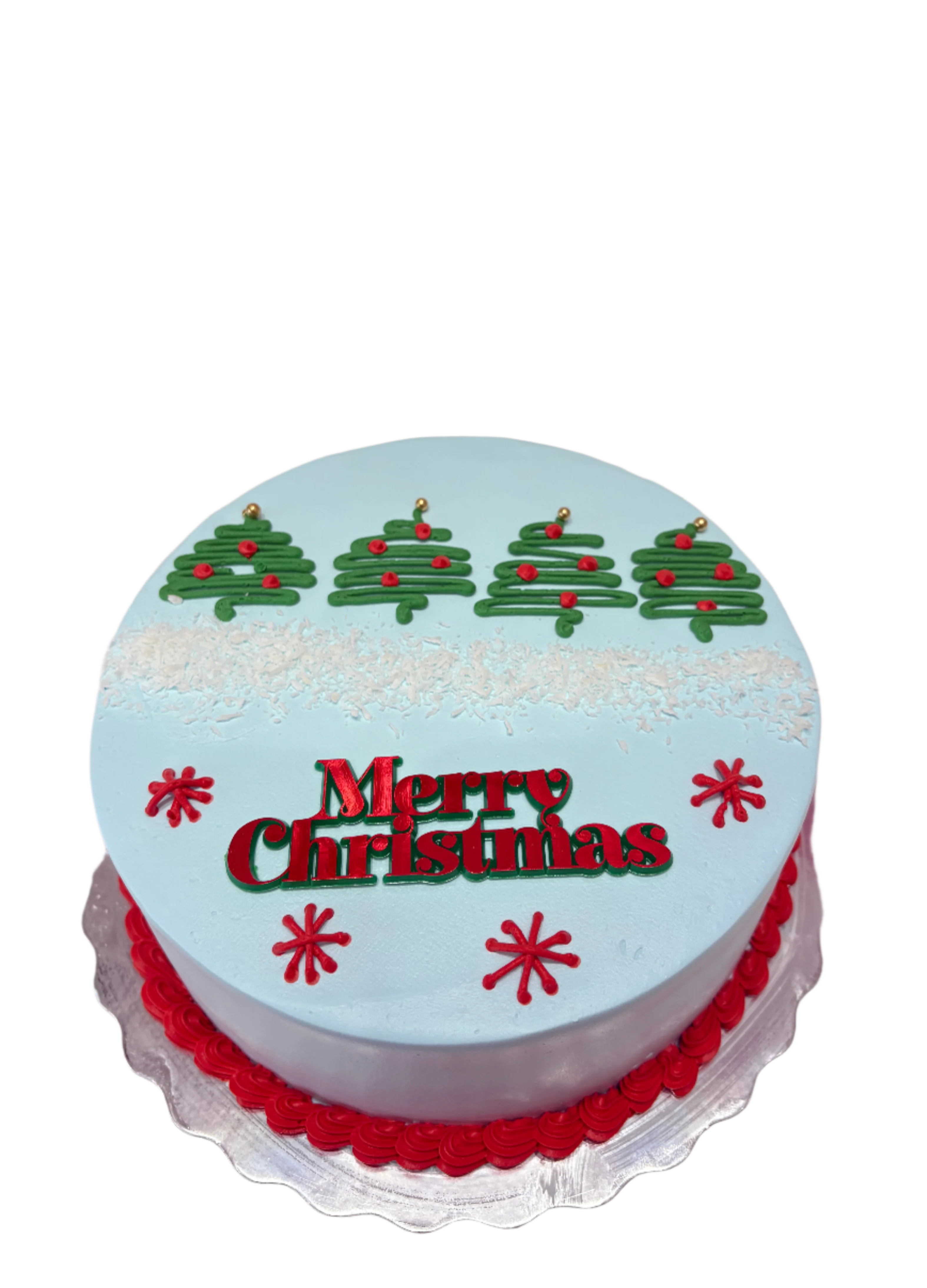 Blue & Red Christmas Cake