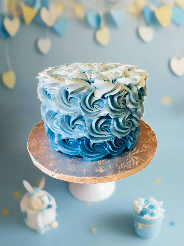 Blue Rosette Smash Cake - Image 2