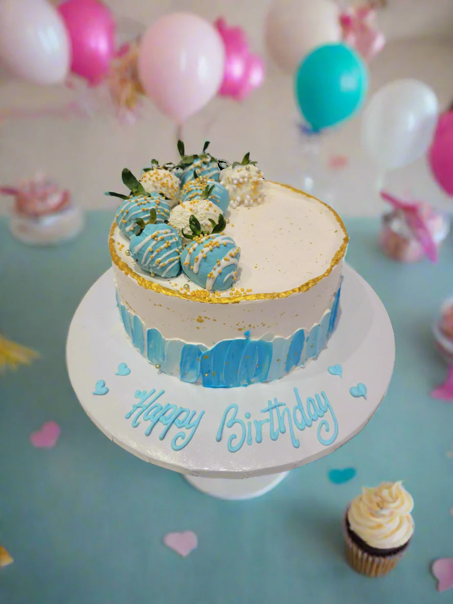 Blue Strawberry Cake - Image 3