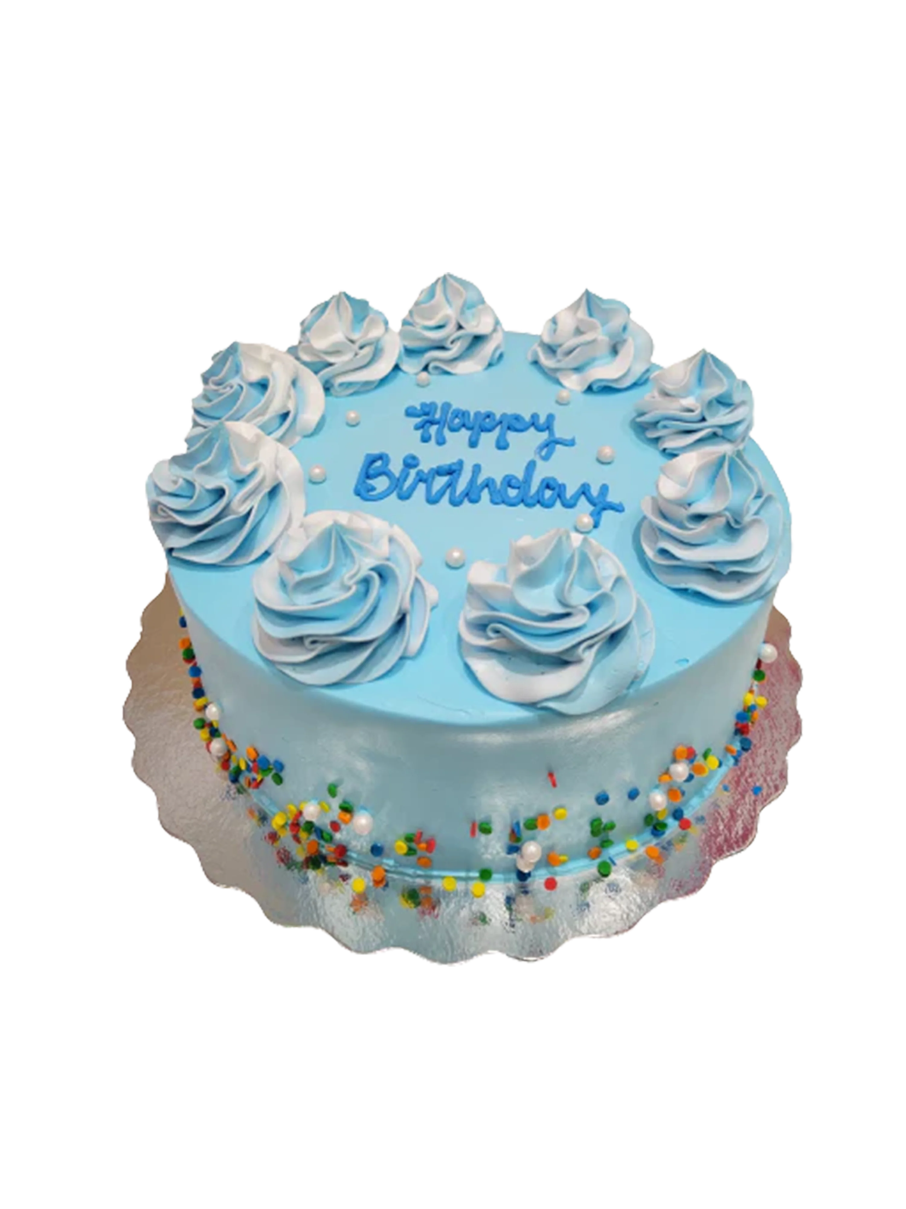 Blue Swirls Rosette Cake