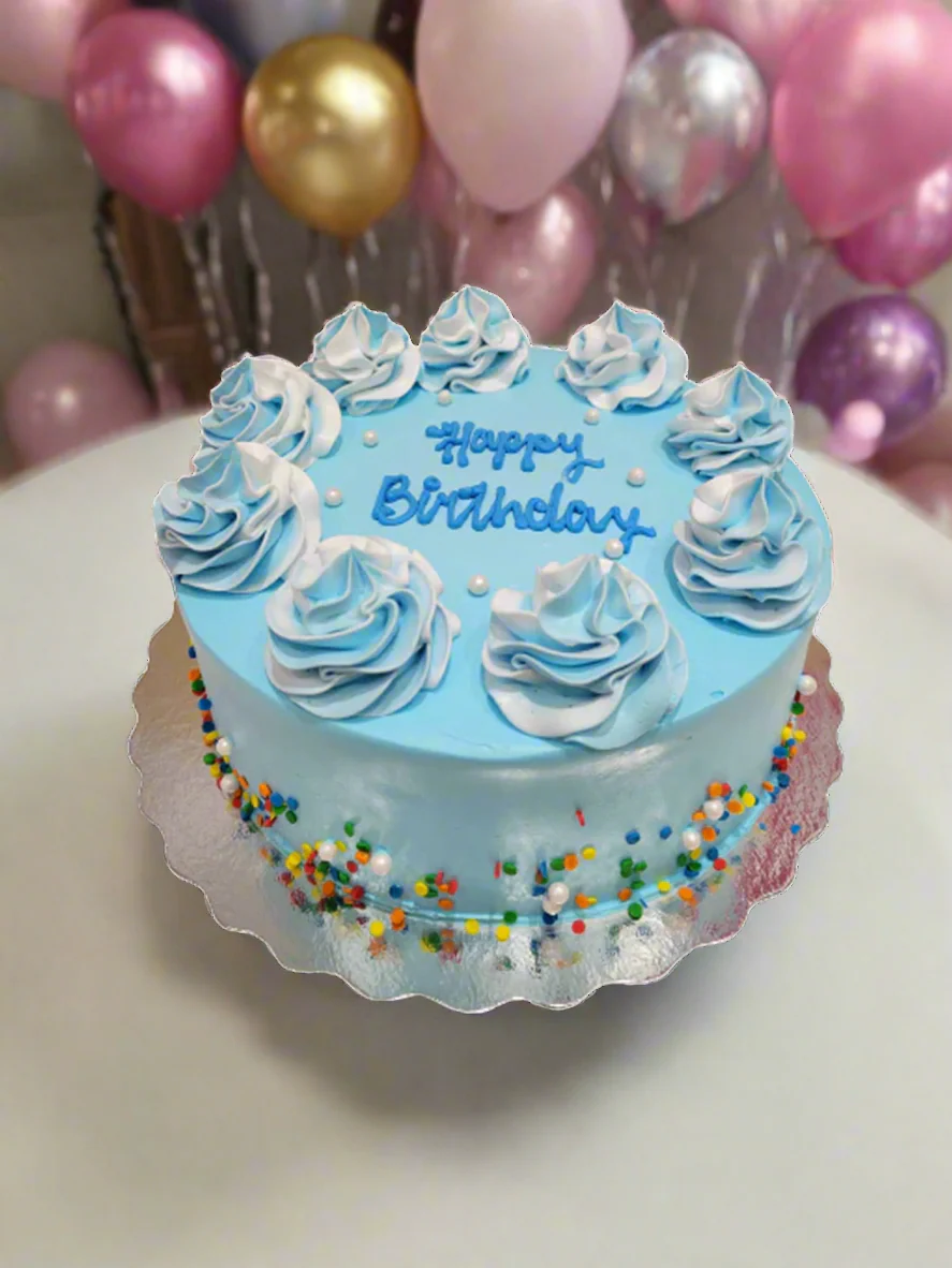 Blue Swirls Rosette Cake - Image 2