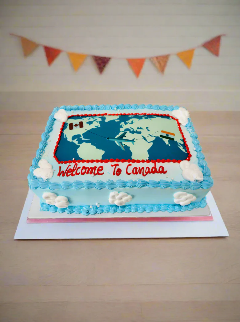 Blue Welcome To Canada Cake - Image 4