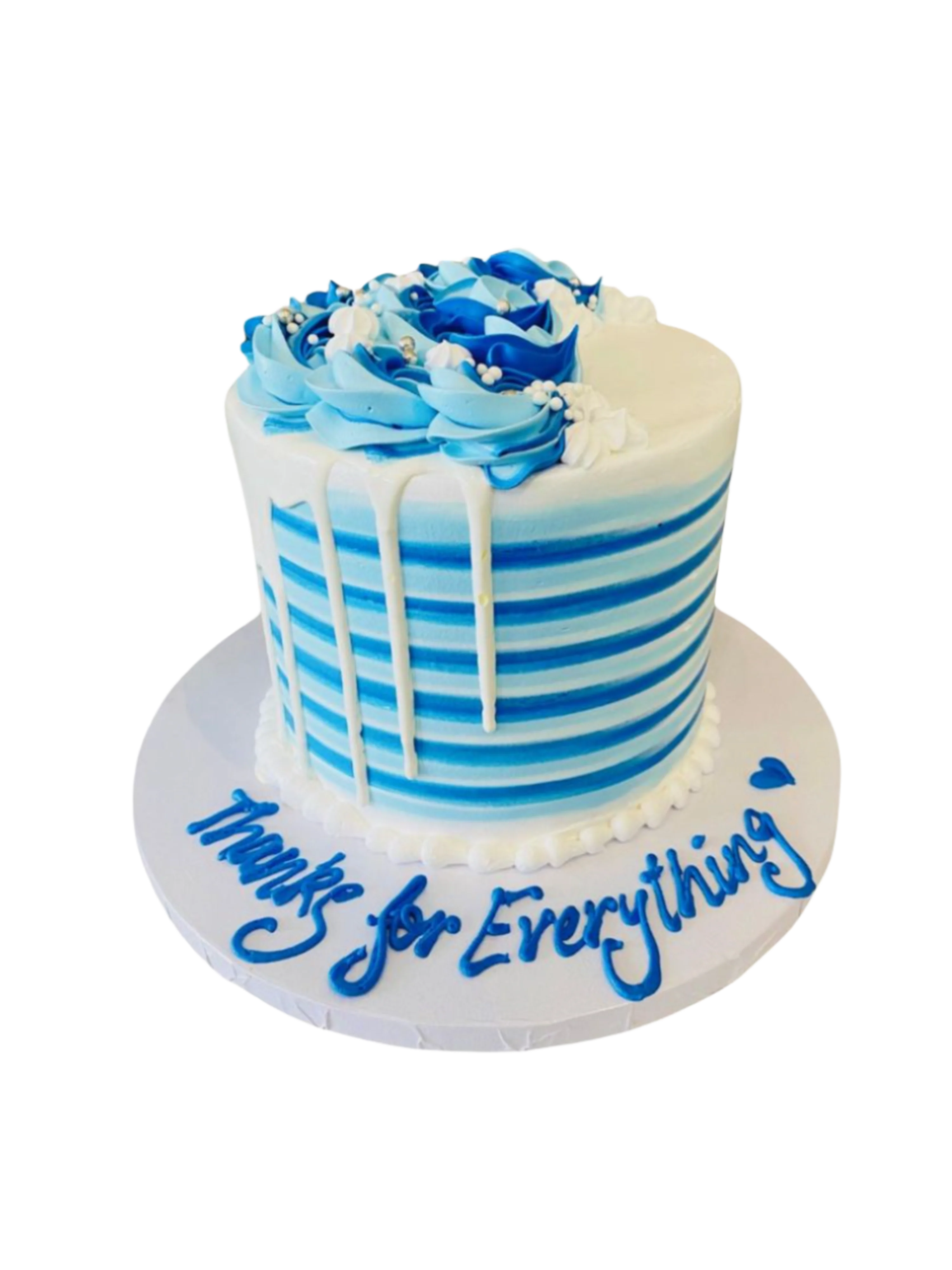 Blue & White Birthday Cake
