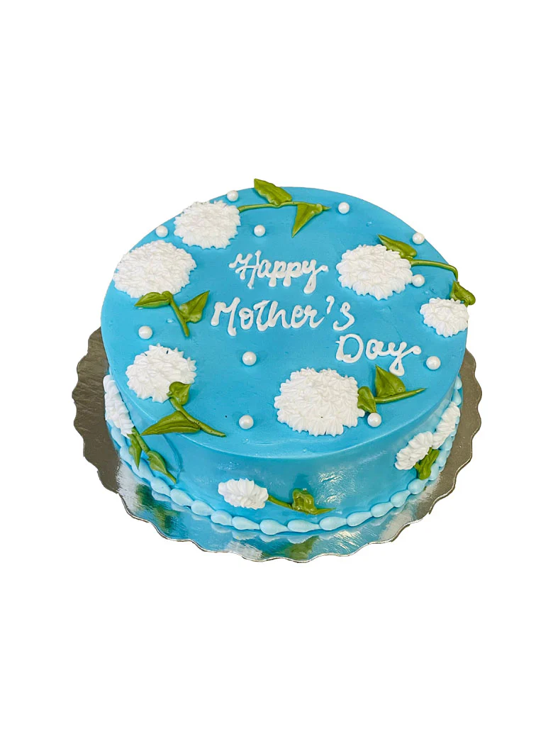 Blue & White Mothers Day Cake - Image 4