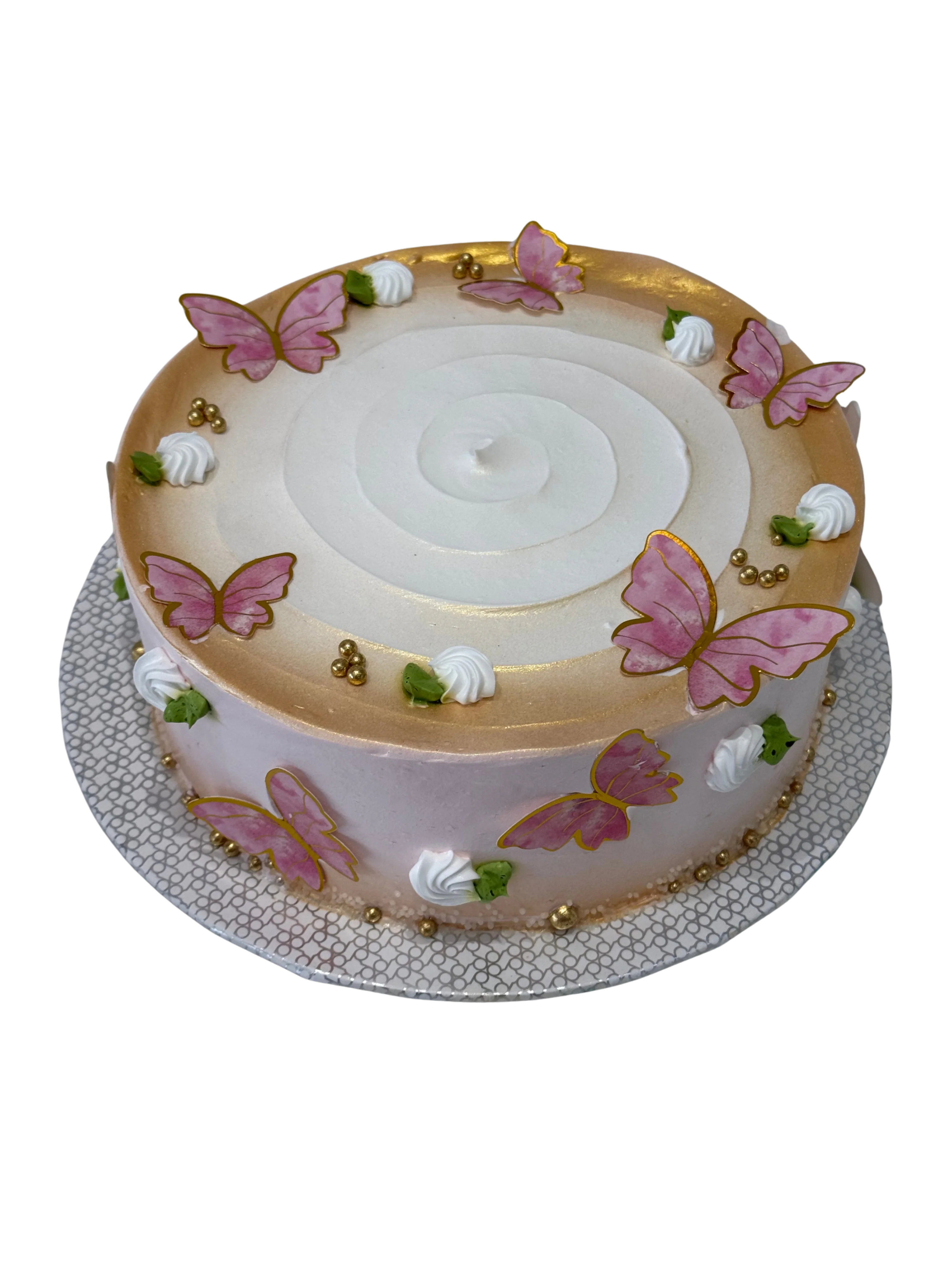 Blush Golden Butterfly Cake
