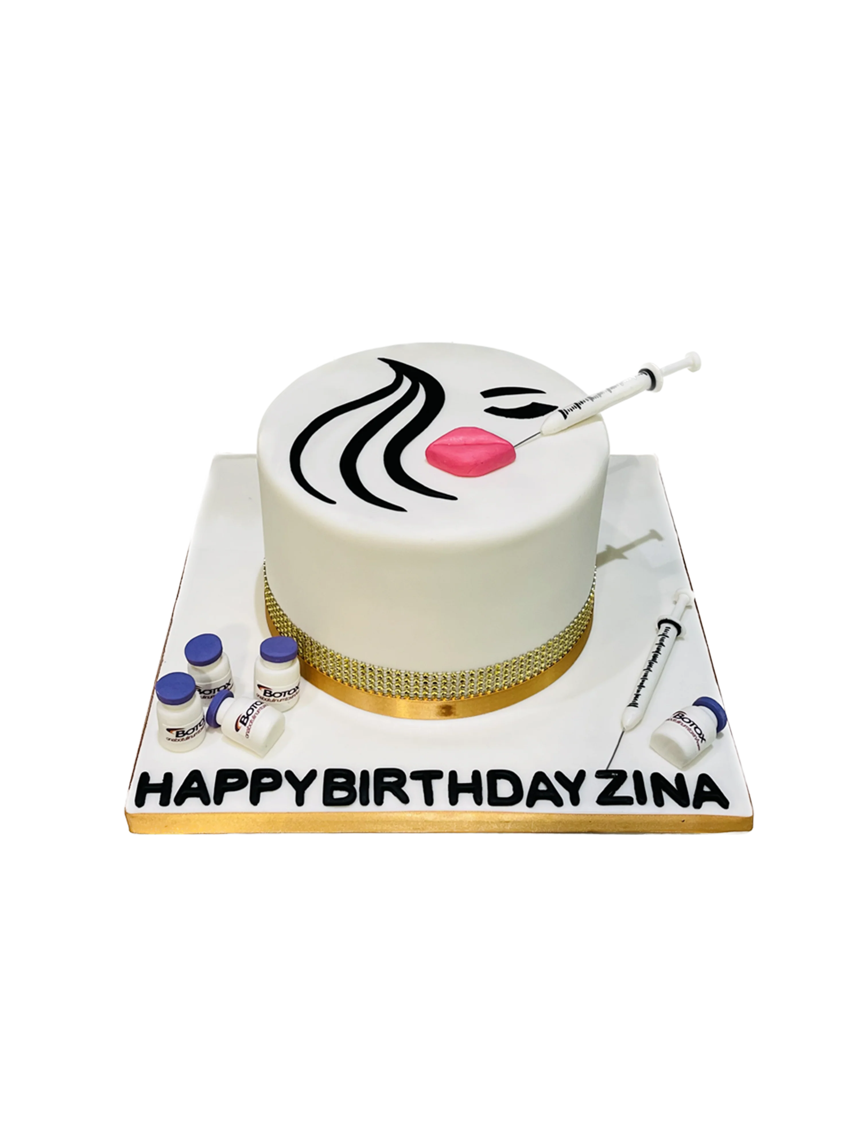 Botox Themed Fondant Cake