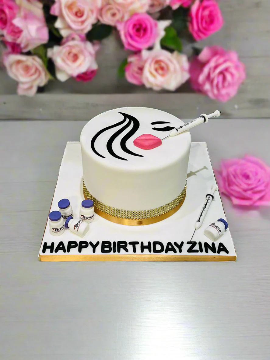 Botox Themed Fondant Cake - Image 3