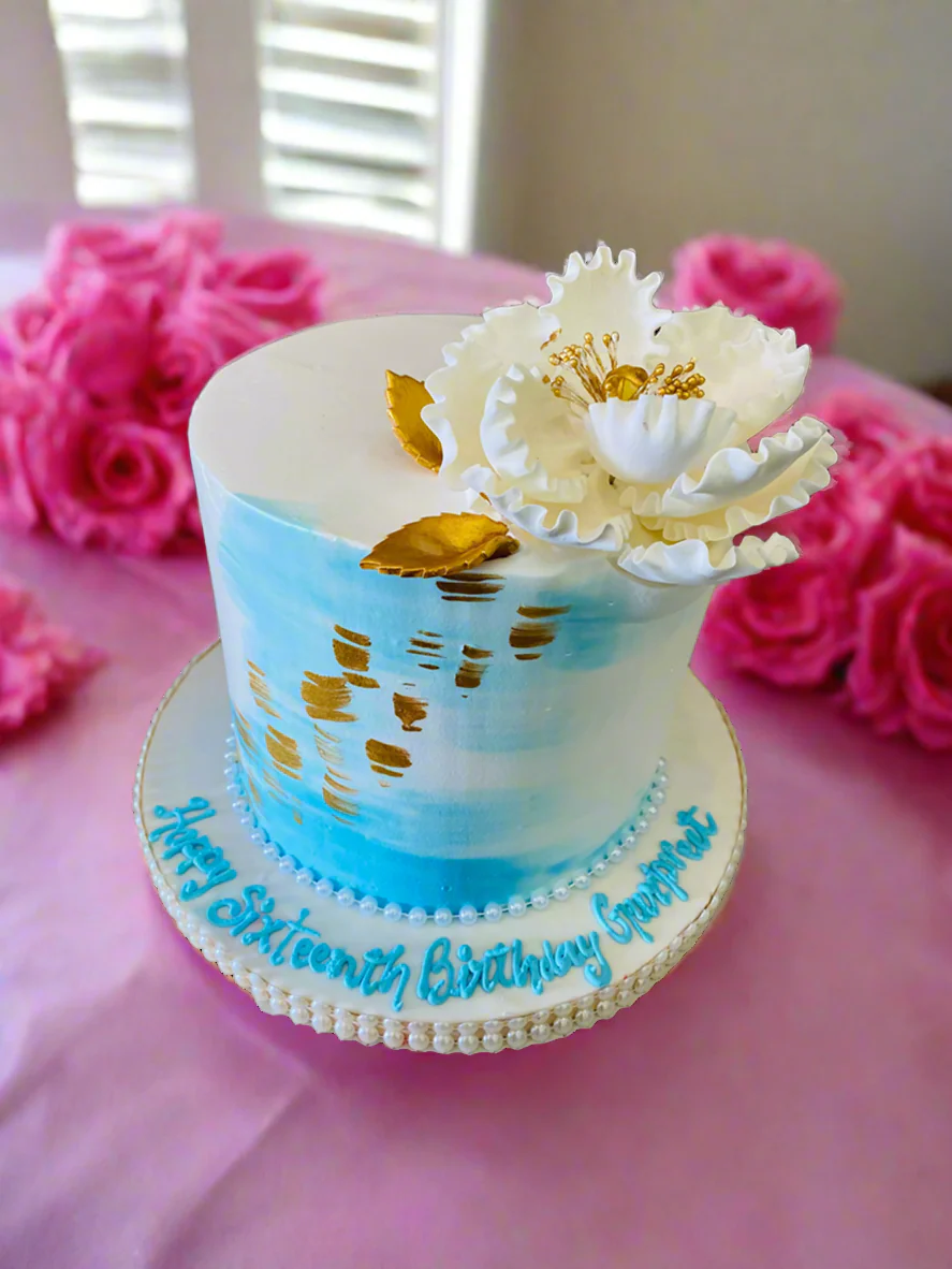 Breezy Blue Cream Cake - Image 2