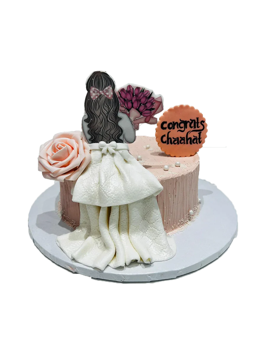 Bride Peach Floral Cake