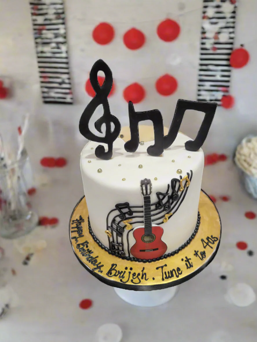 Brijesh Guitar Fondant Cake - Image 3