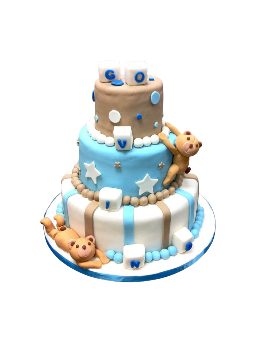 Adorable Brown Baby Bear Celebration Cake