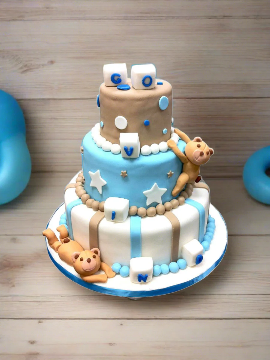 Adorable Brown Baby Bear Celebration Cake - Image 2