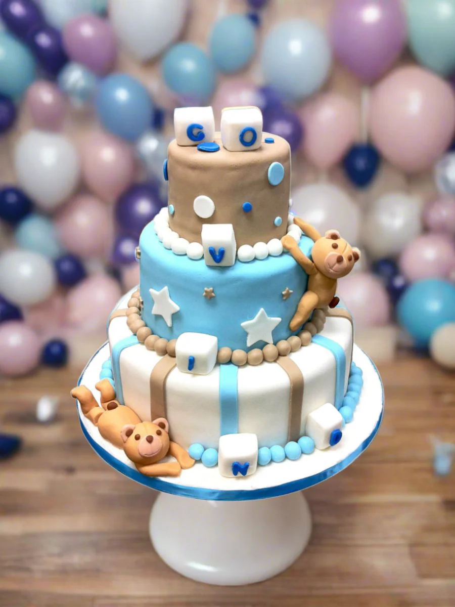 Adorable Brown Baby Bear Celebration Cake - Image 3