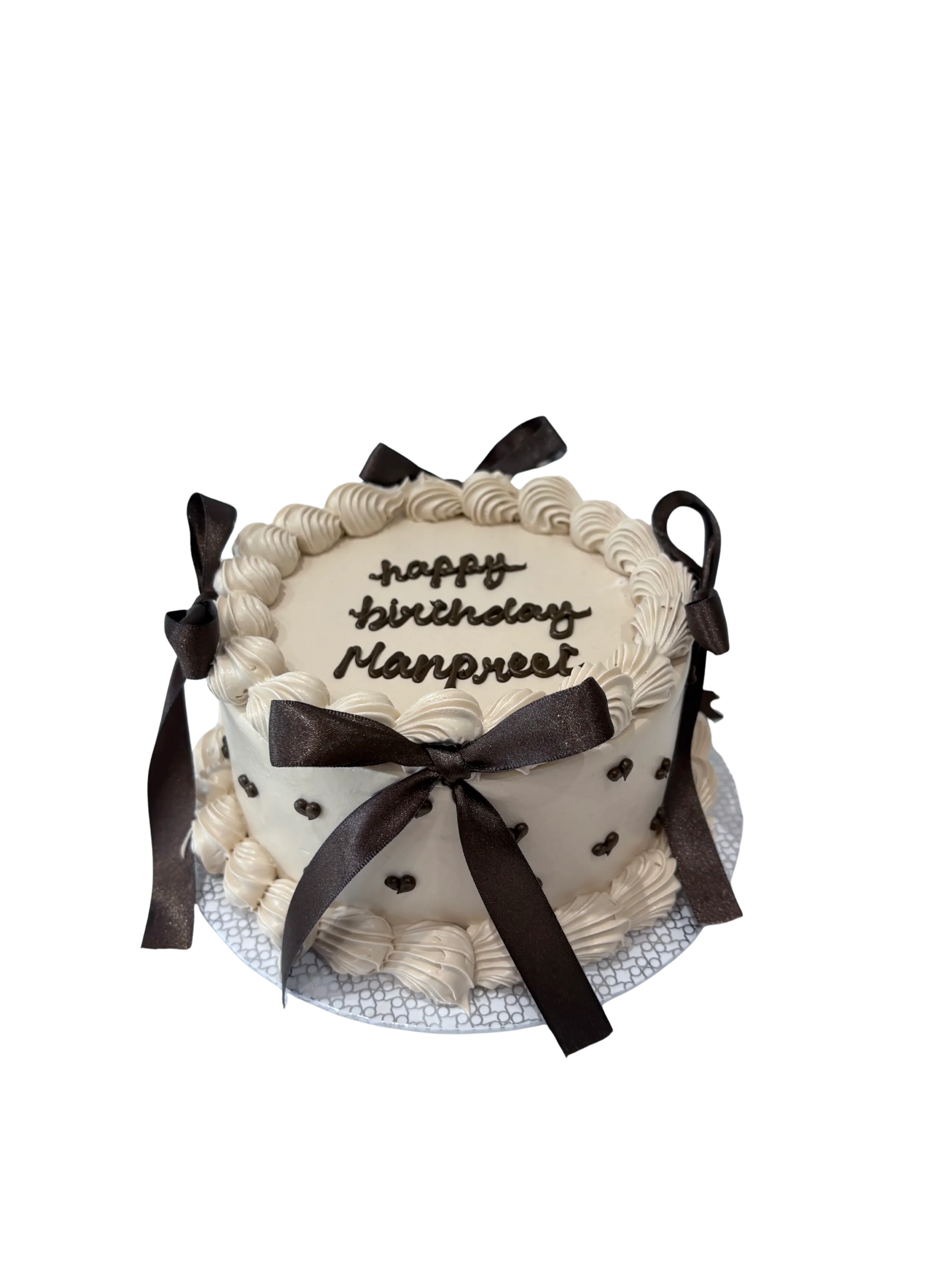 Brown Bow Cream Cake
