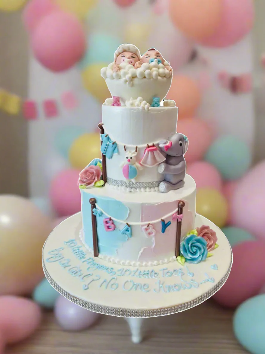 Bubble Bath Baby Shower Fondant Cake - Image 2