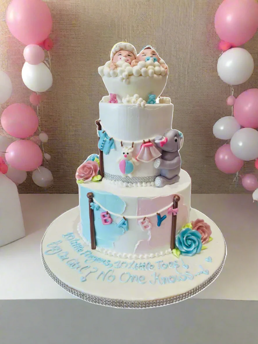 Bubble Bath Baby Shower Fondant Cake - Image 4