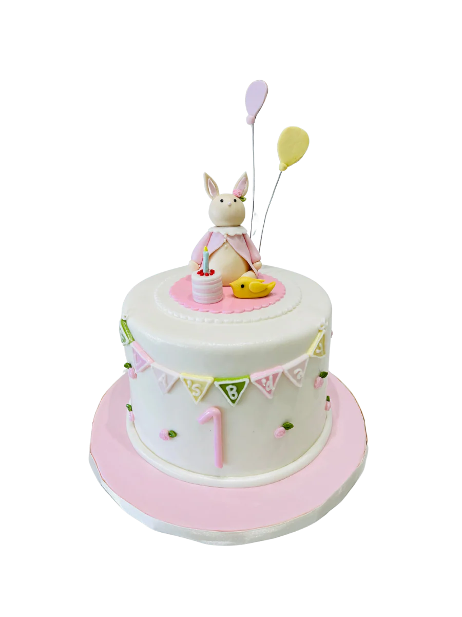 Bunny Birthday Fondant Cake