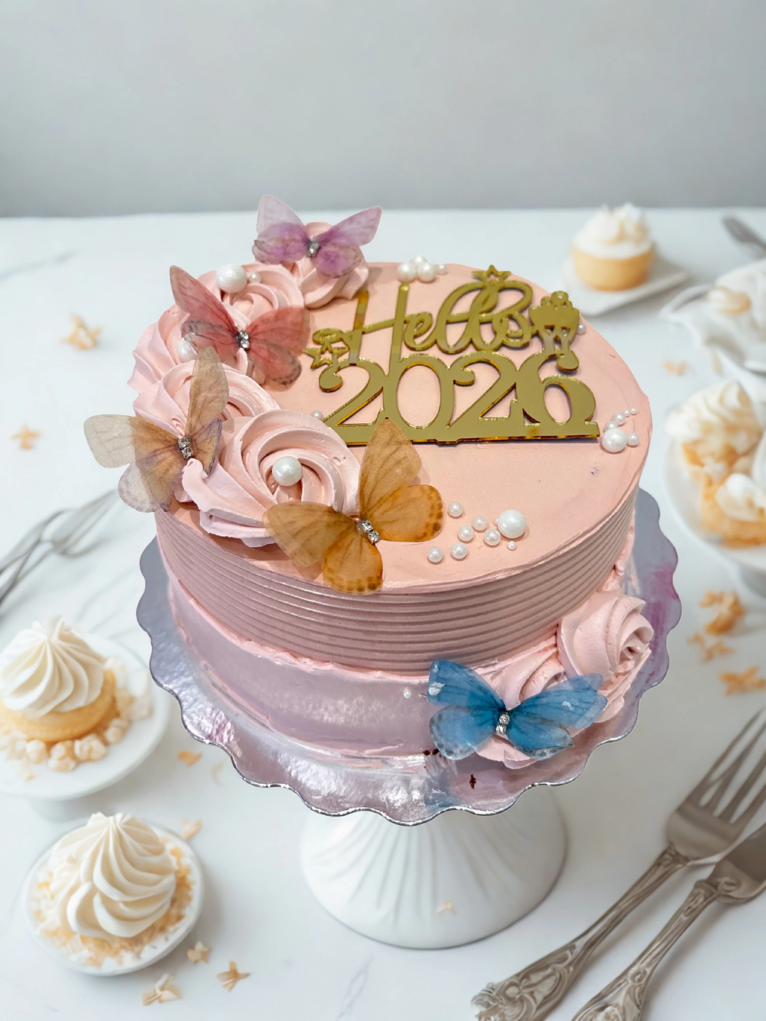 Butterfly New Years Cake - Image 2