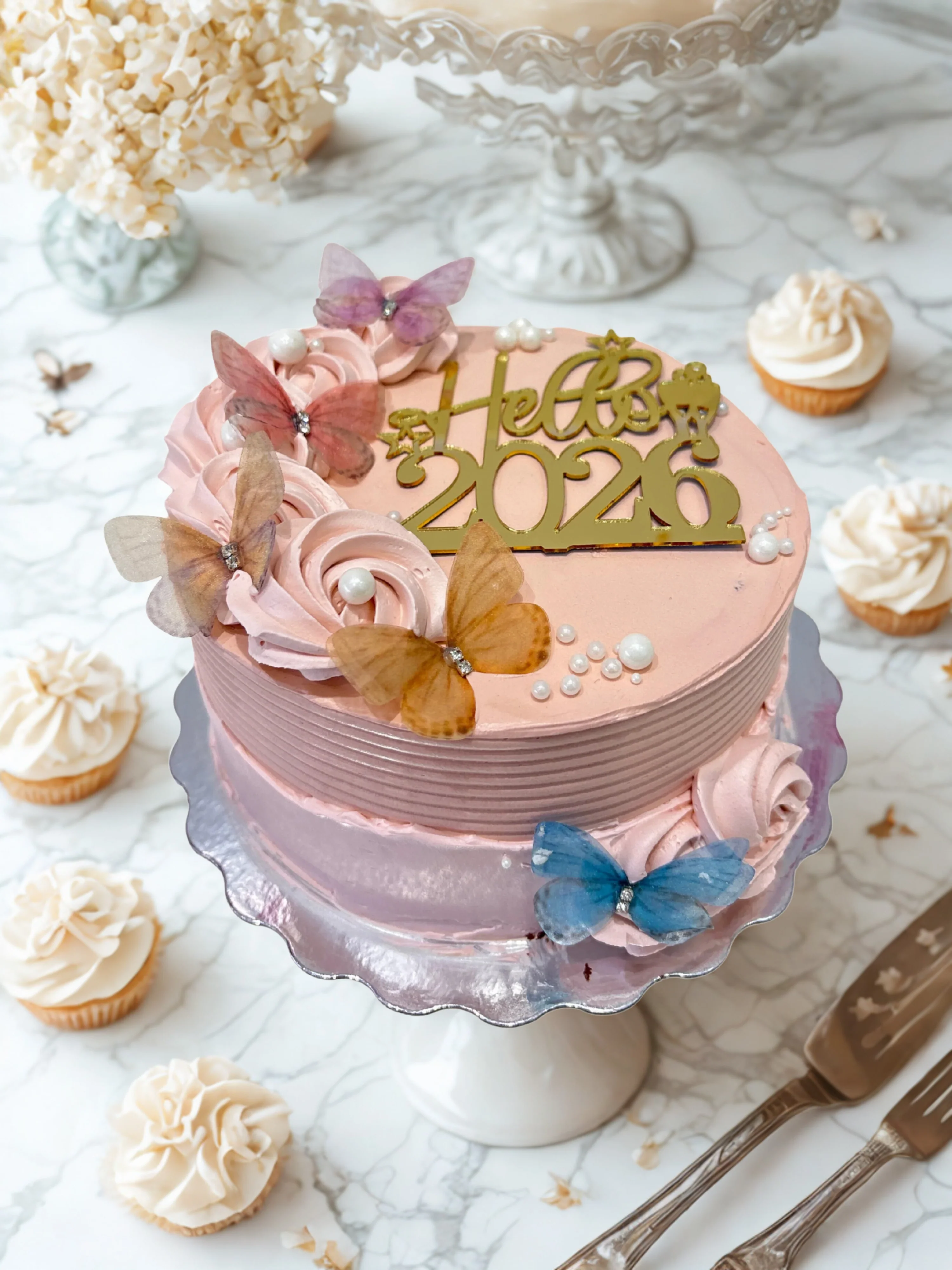 Butterfly New Years Cake - Image 4
