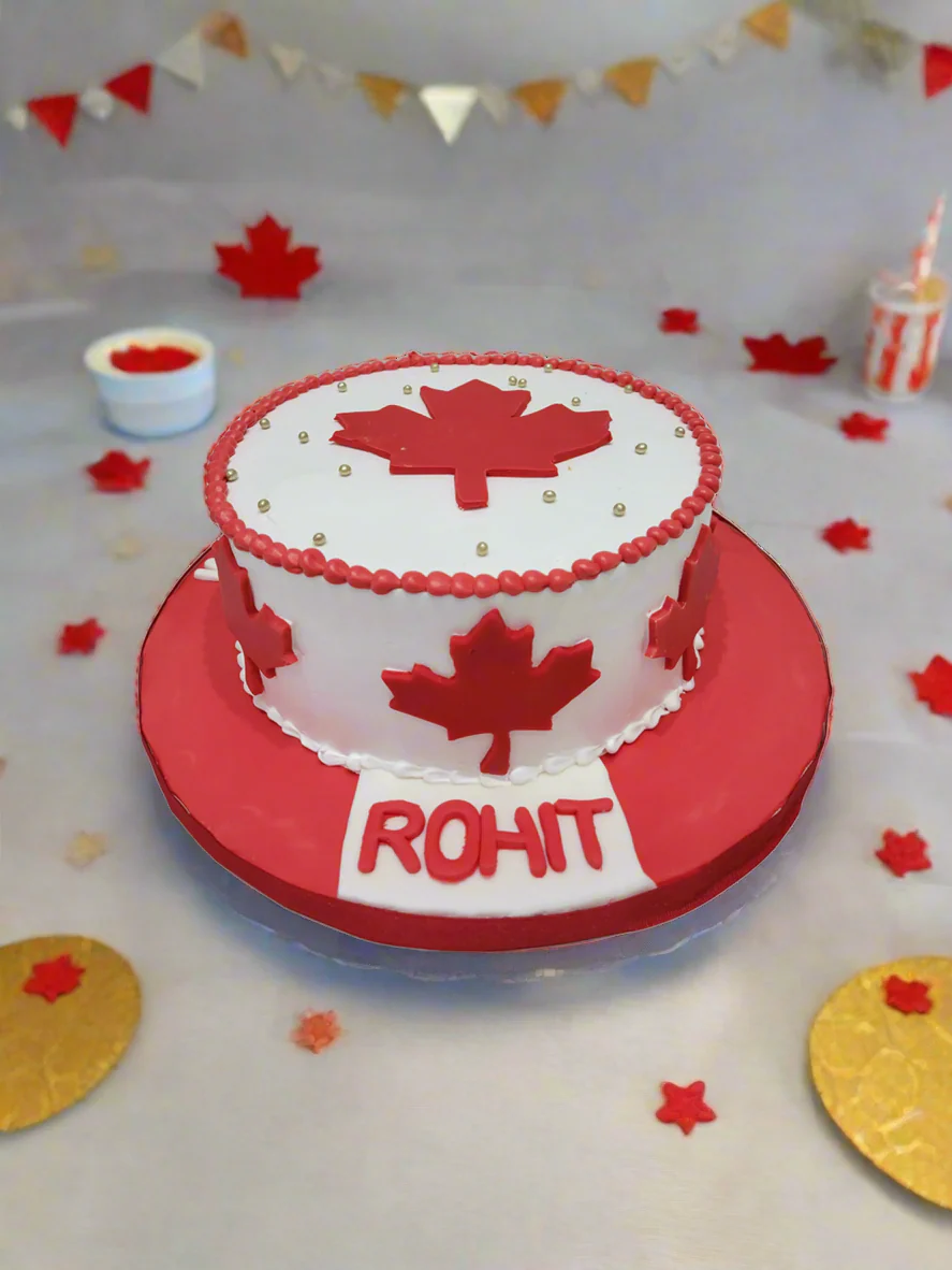 Canada Maple Leaf Cream Cake - Image 3
