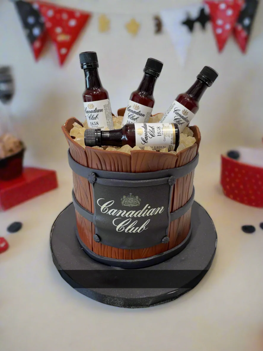 Canadian Club Bottle Fondant Cake - Image 3