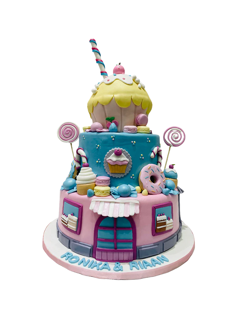 Candyland Fondant Tiered Cake