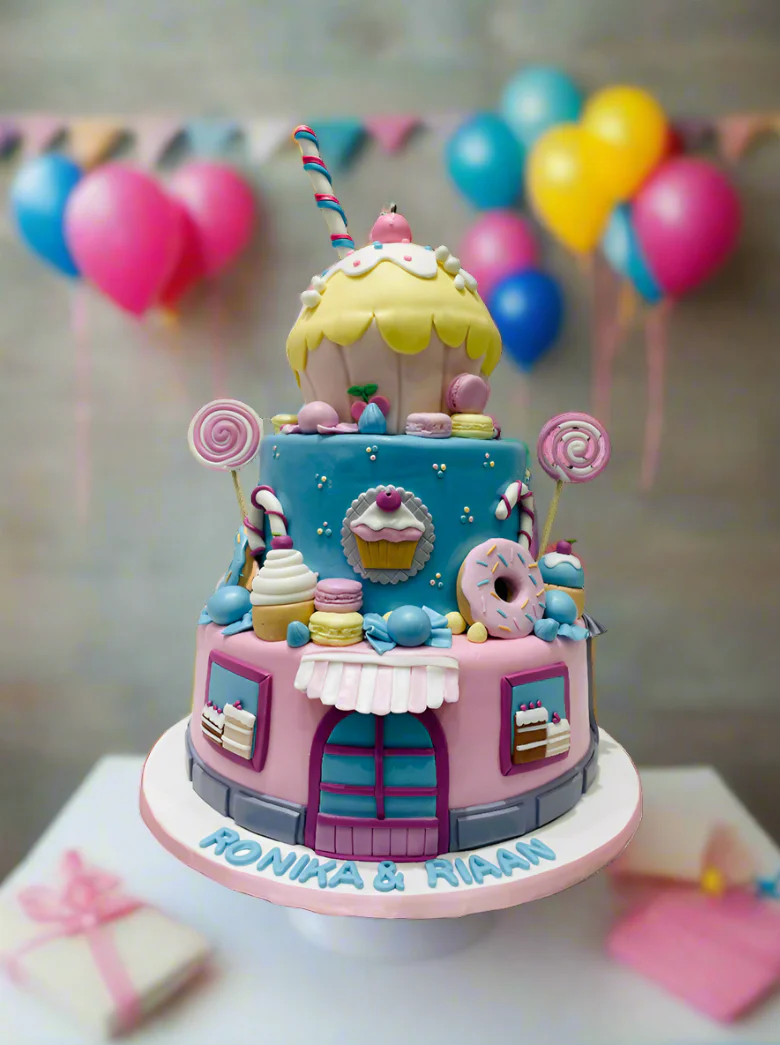 Candyland Fondant Tiered Cake - Image 2