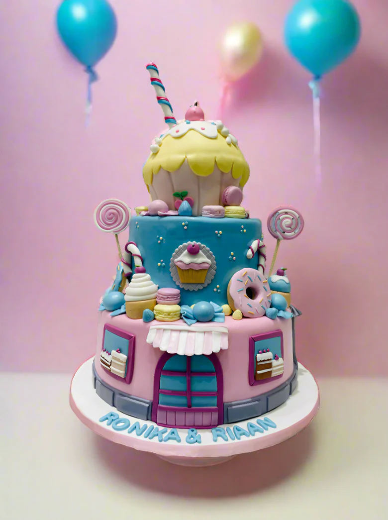 Candyland Fondant Tiered Cake - Image 3