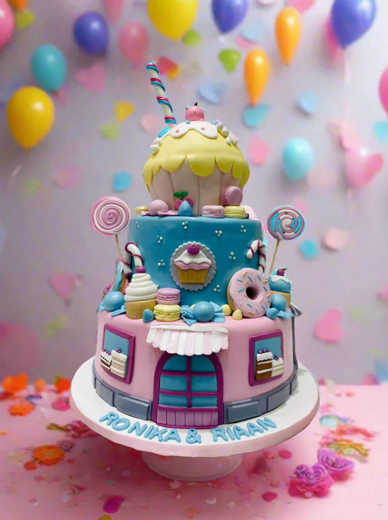 Candyland Fondant Tiered Cake - Image 4