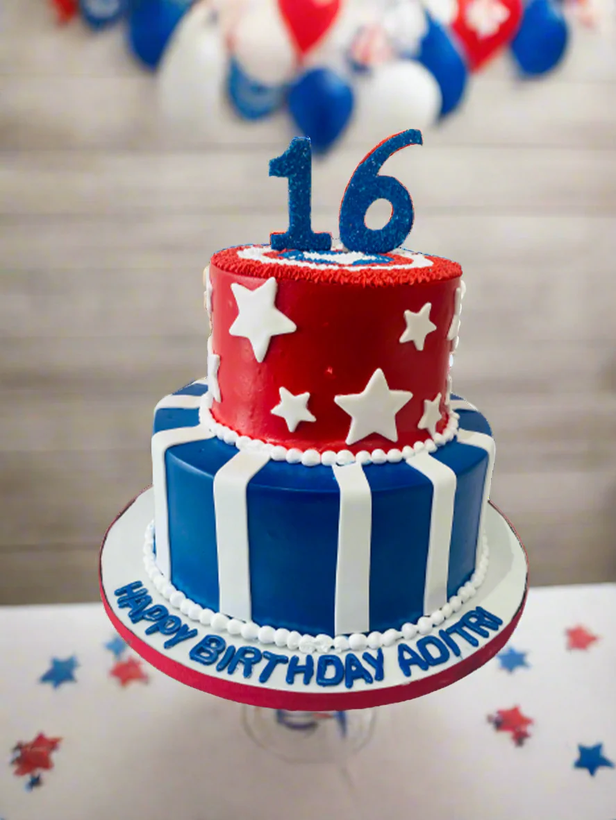 Captain America Cream Tiered Cake - Image 3