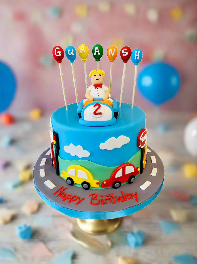Car Fondant Birthday Cake - Image 2