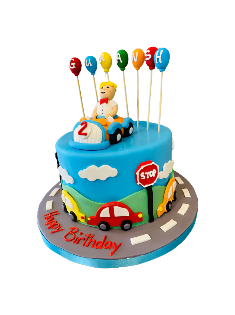 Car Fondant Birthday Cake - Image 4