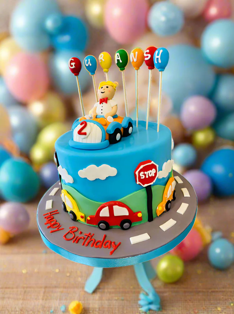 Car Fondant Birthday Cake - Image 5