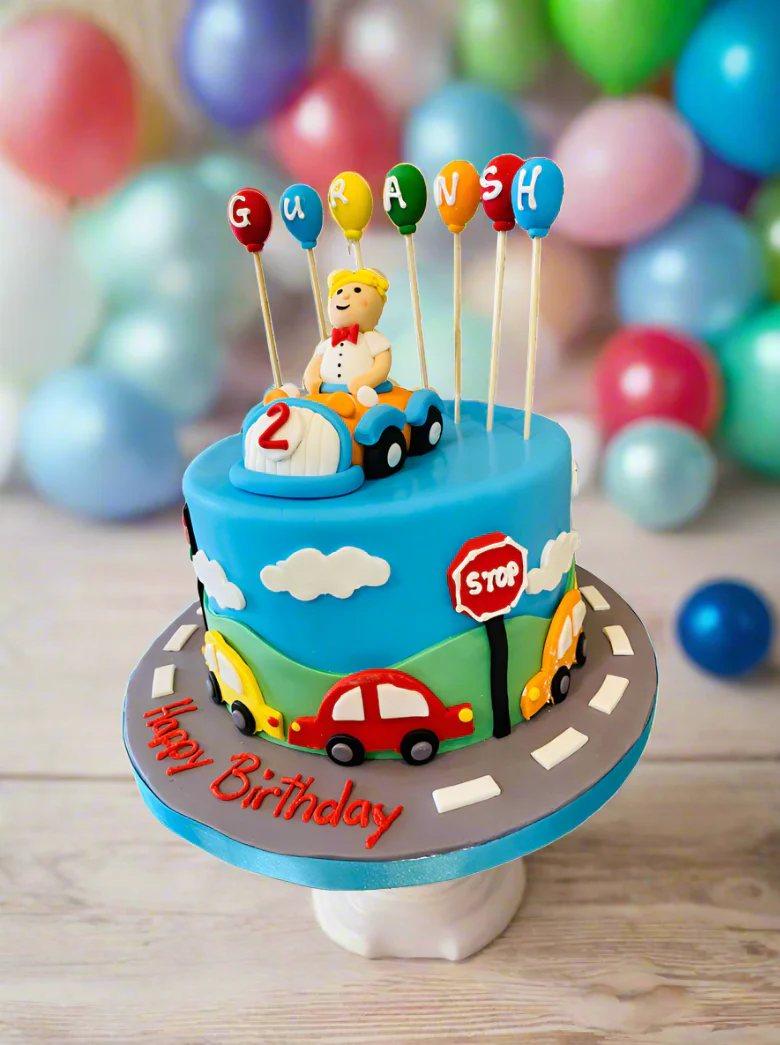 Car Fondant Birthday Cake - Image 6