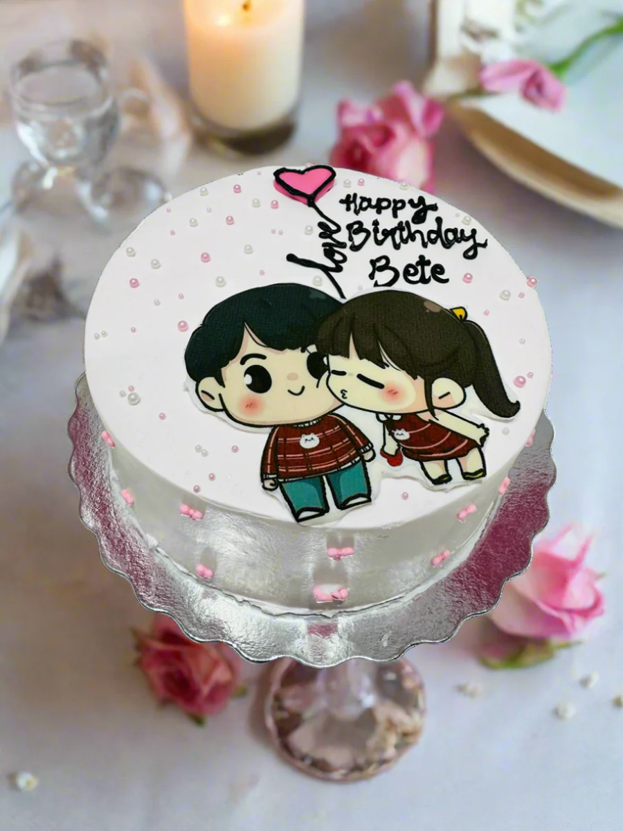 Cartoon Couple Cake - Image 2