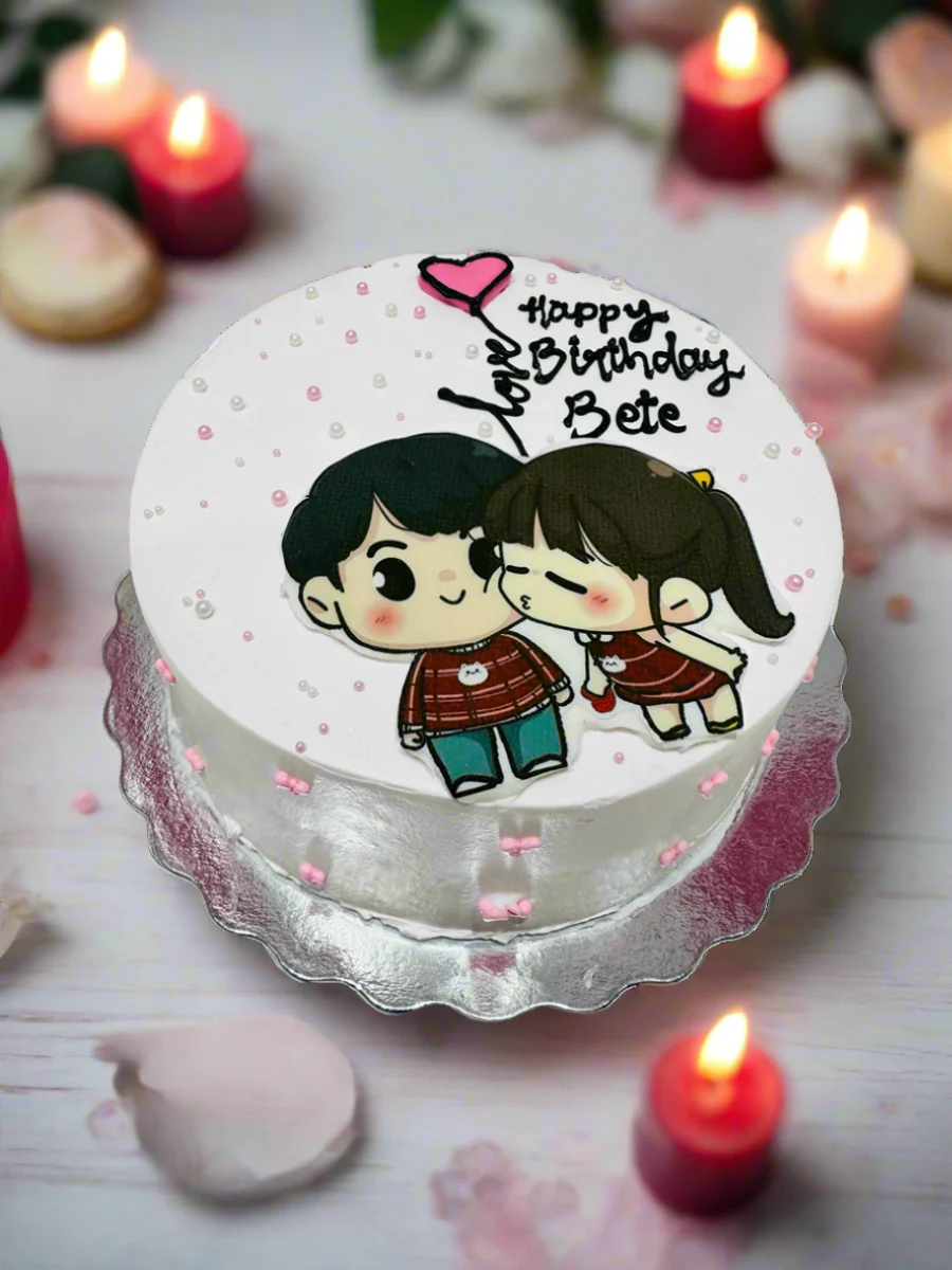 Cartoon Couple Cake - Image 3