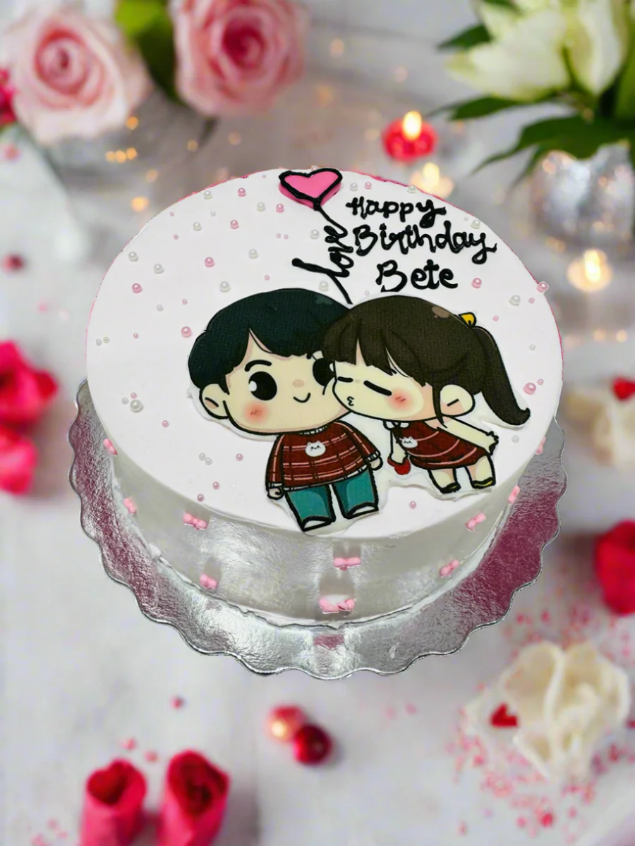 Cartoon Couple Cake - Image 4