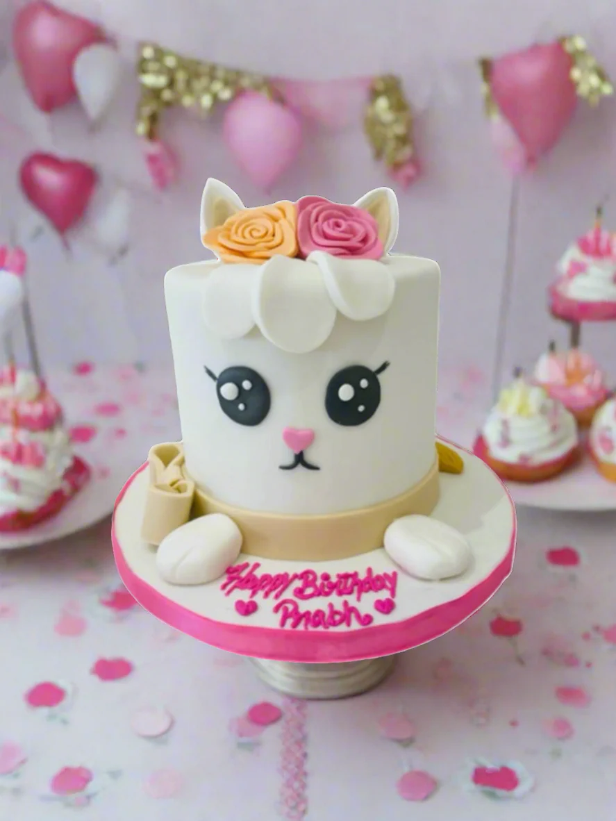 Cat Fondant Birthday Cake - Image 2