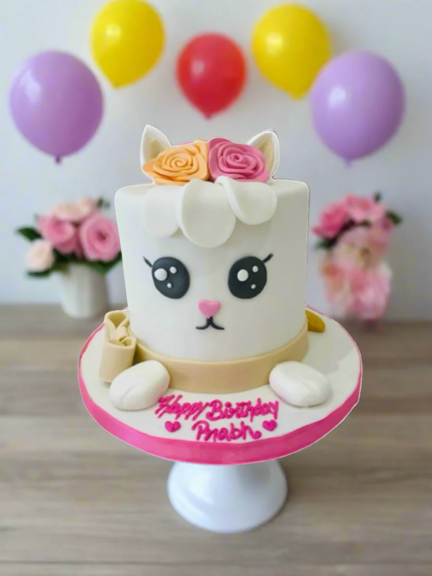 Cat Fondant Birthday Cake - Image 3