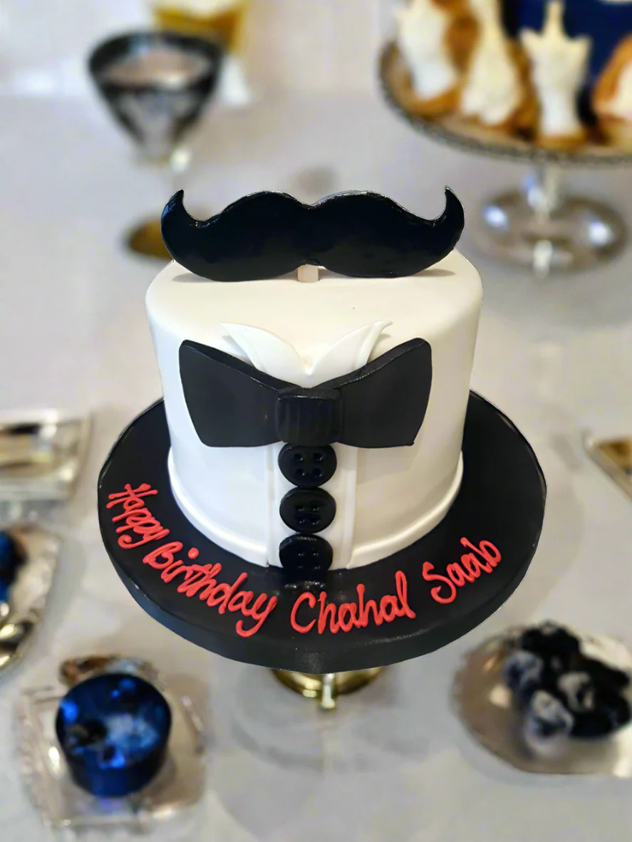 Chahal Moustache Fondant Cake - Image 3