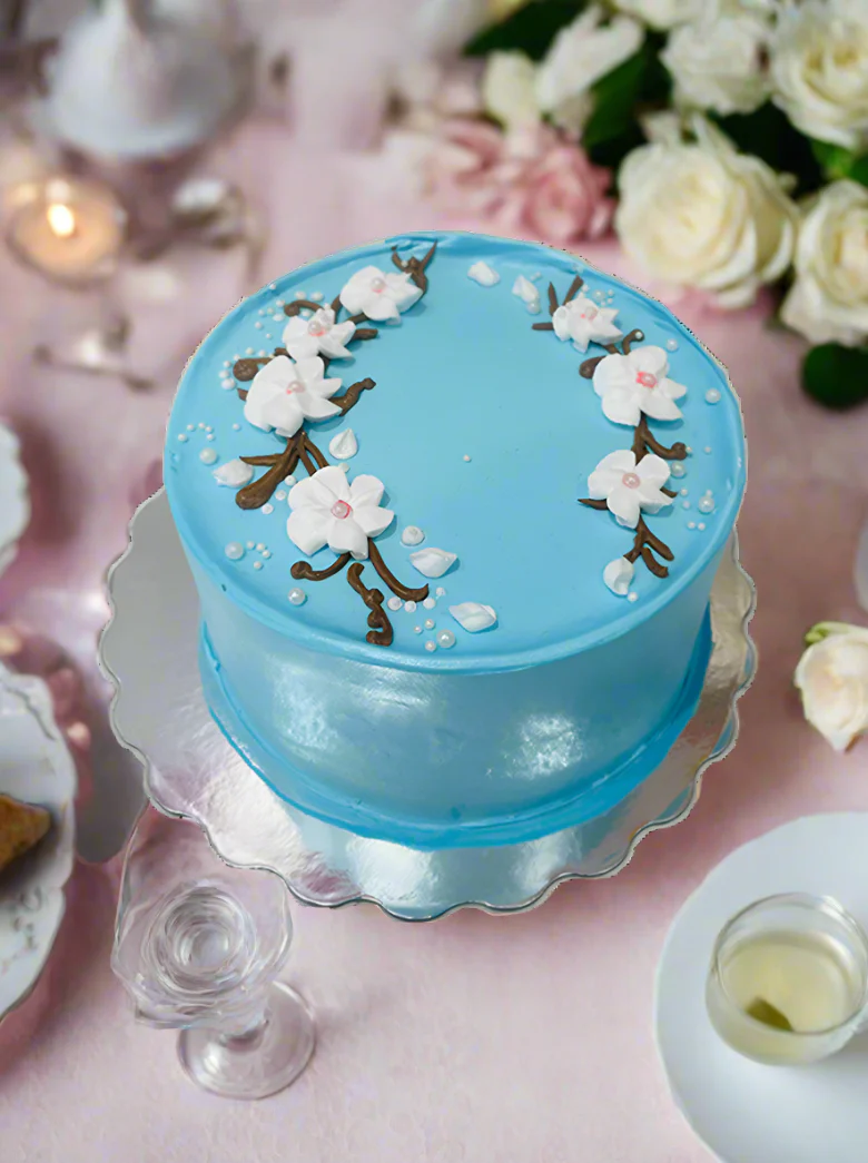 Cherry Blossom Cream Cake - Image 2