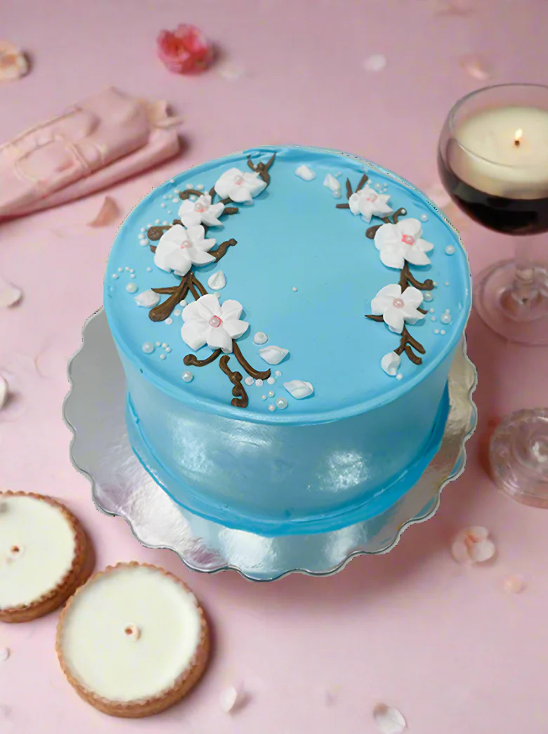 Cherry Blossom Cream Cake - Image 3