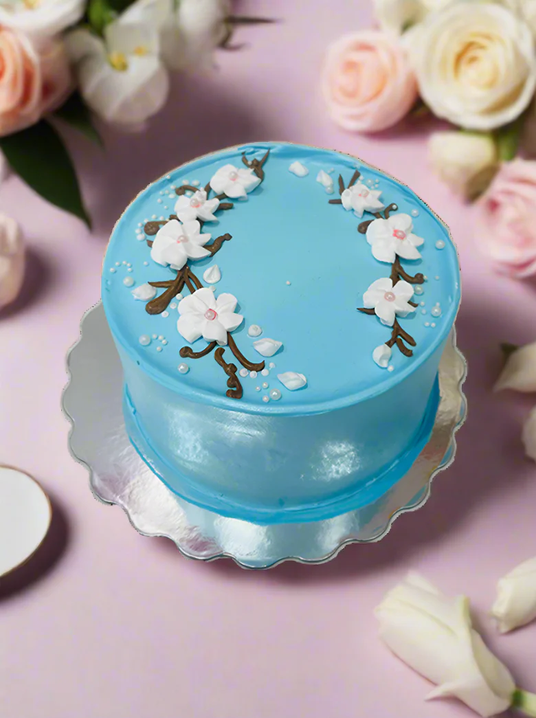 Cherry Blossom Cream Cake - Image 4