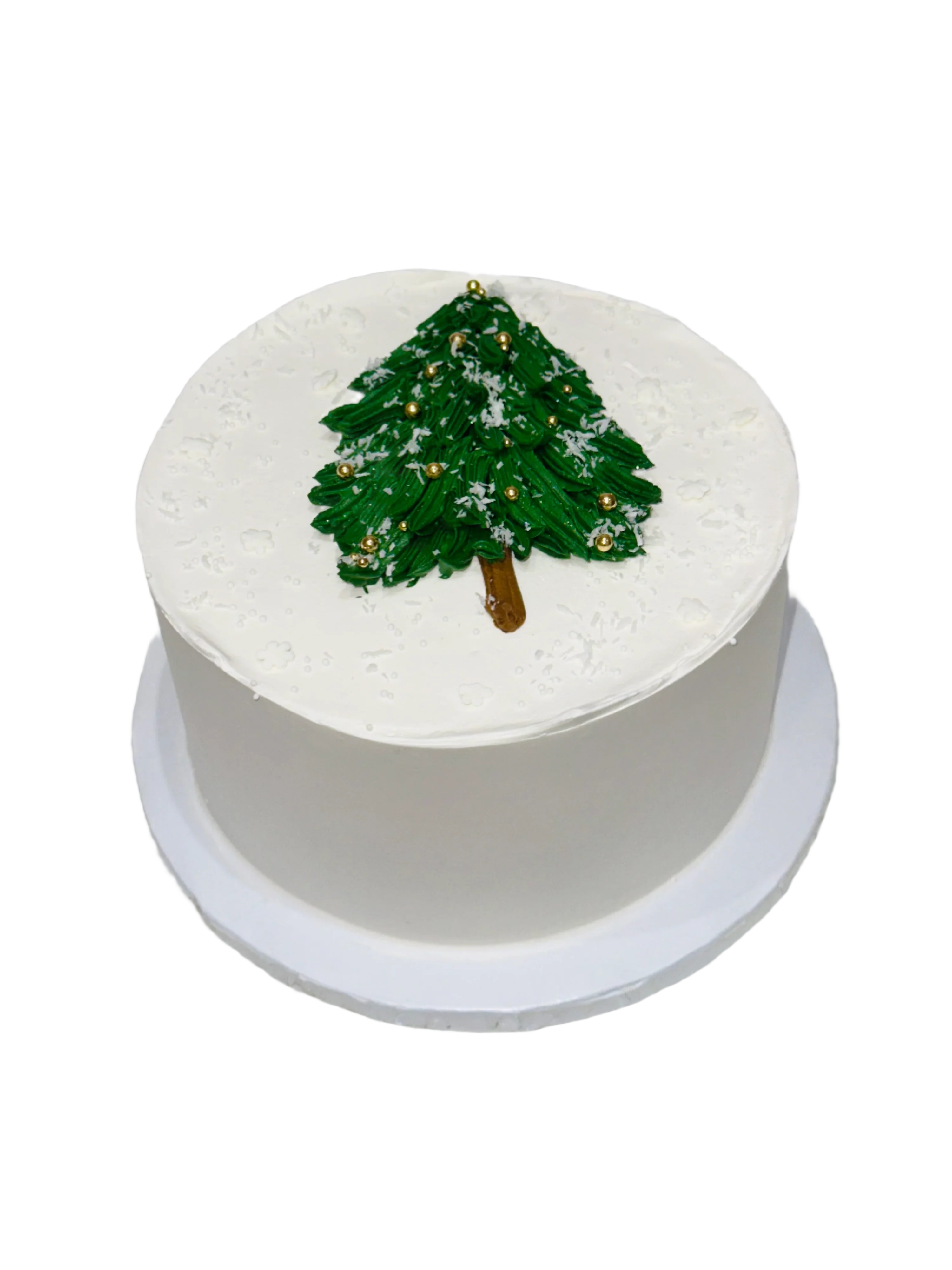 Christmas Tree Snowy Cake