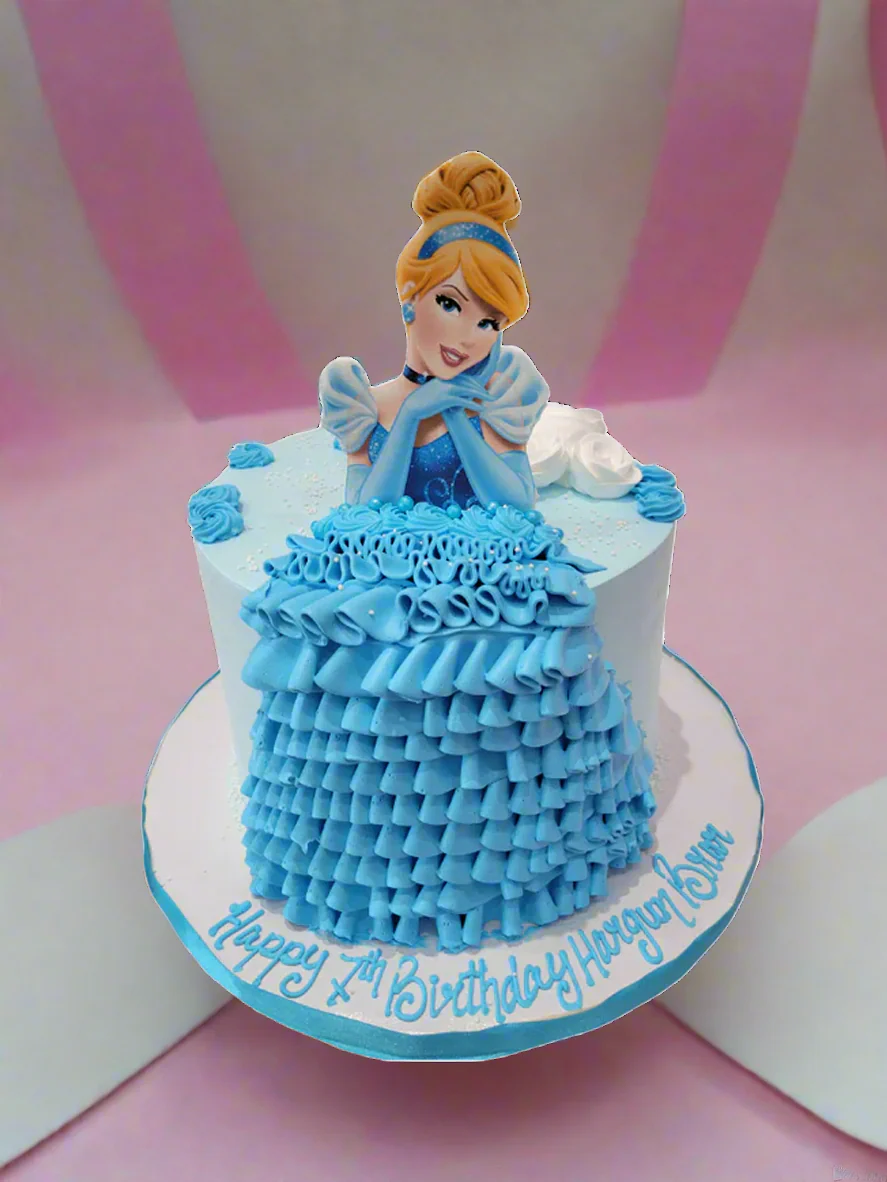 Cinderella Cream Birthday Cake - Image 3