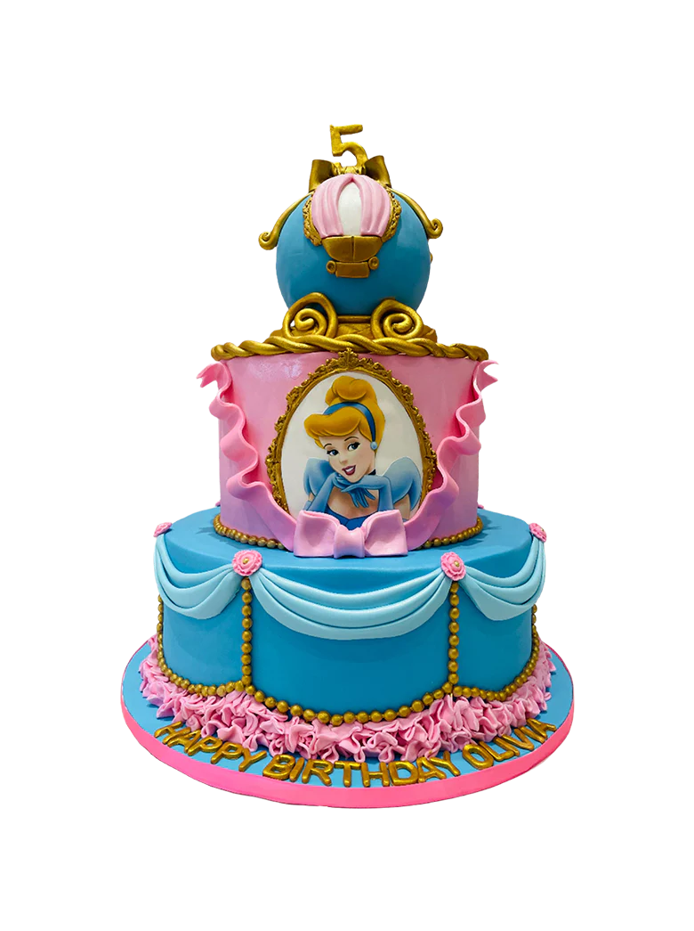 Cinderella Princess Fondant Tiered Cake