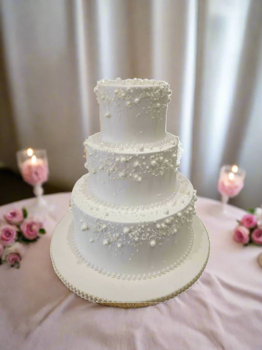 Classic White Wedding Cake - Image 2